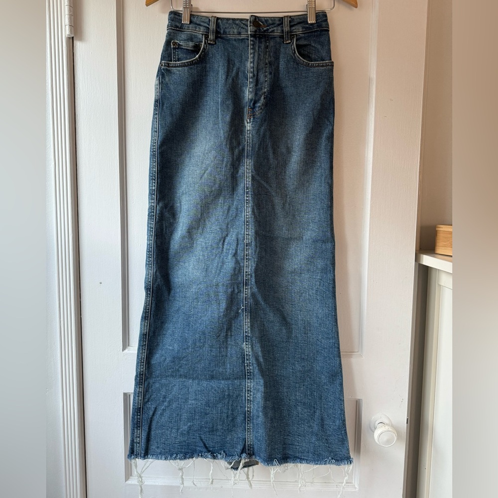 Zara High Rise Denim Skirt